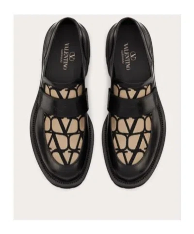 Valentino Loafer In Toile Iconographe Technical Fabric And Calfskin