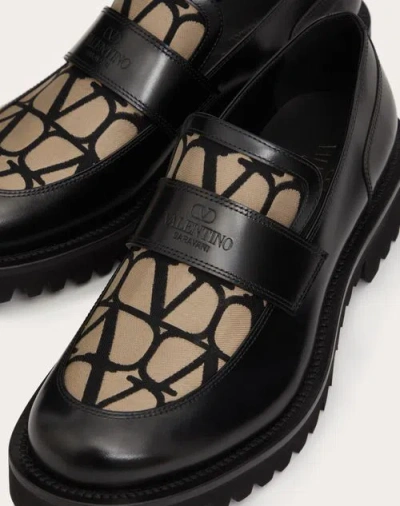 Valentino Loafer In Toile Iconographe Technical Fabric And Calfskin