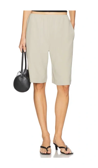 Leset Arielle City Crepe Shorts In Gray