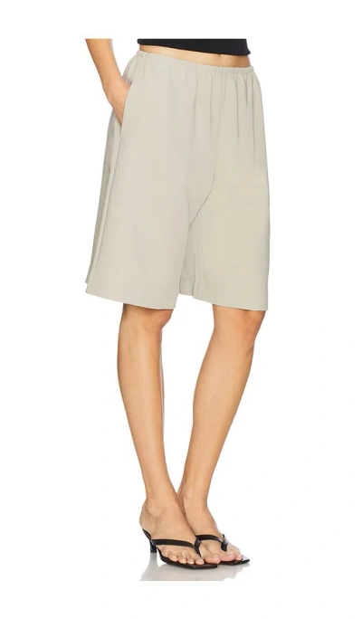 Leset Arielle City Crepe Shorts In Gray
