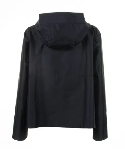 Fay Black Trench Coat With Hood