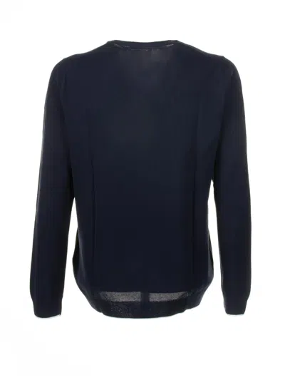 Fay Navy Blue Crew Neck Sweater