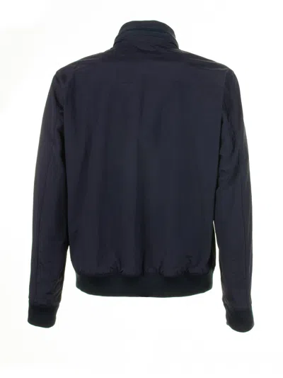 Fay Navy Blue Jacket With Zip And Collar