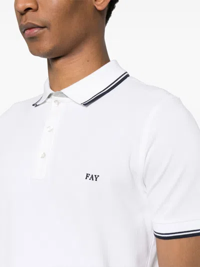 Fay Striped Pique Polo Ribbed Collar