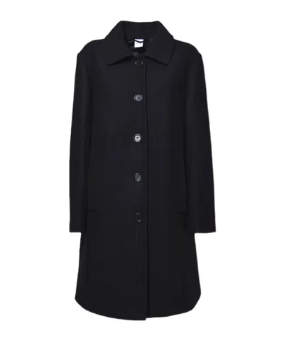 Aspesi Classic Collar Single Breasted Coat In Black