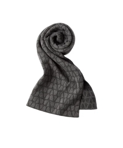 Valentino Garavani Toile Iconographe Wool And Cashmere Scarf Woman Light Grey Uni