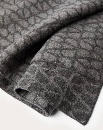 Valentino Garavani Toile Iconographe Wool And Cashmere Scarf Woman Light Grey Uni