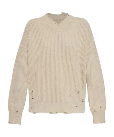 Mm6 Maison Margiela Distressed Ribbed Sweater