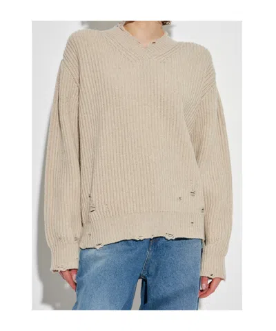 Mm6 Maison Margiela Distressed Ribbed Sweater