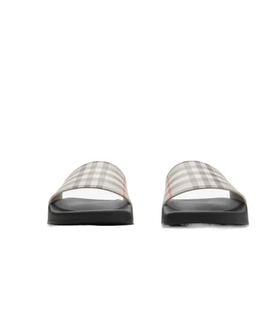 Burberry Check Slide Flat Open Toe Slippers