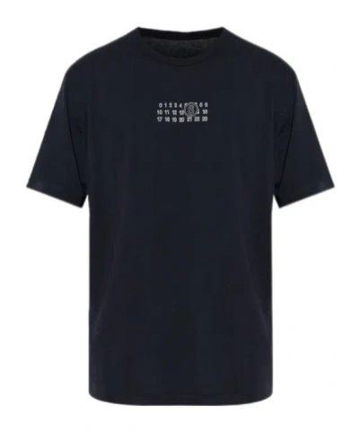 Mm6 Maison Margiela Numeric Signature Mm6 T-shirt Black In Black