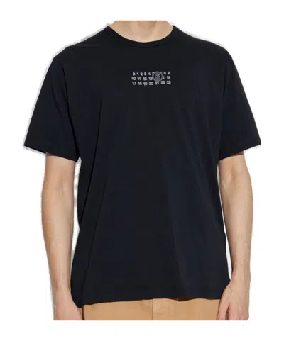 Mm6 Maison Margiela Numeric Signature Mm6 T-shirt Black In Black
