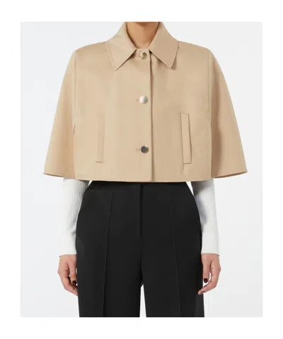 Max Mara Padre Cropped Water-repellent Cotton Cloak