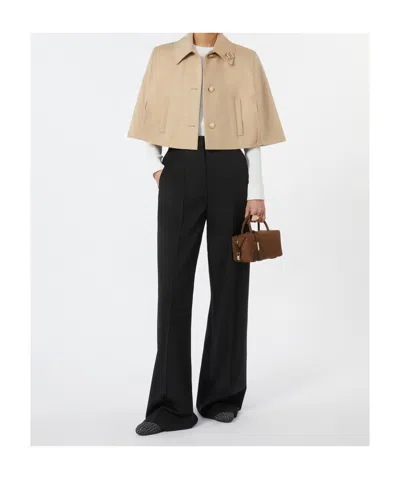 Max Mara Padre Cropped Water-repellent Cotton Cloak