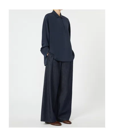Max Mara Washed Denim Jeans In Blue
