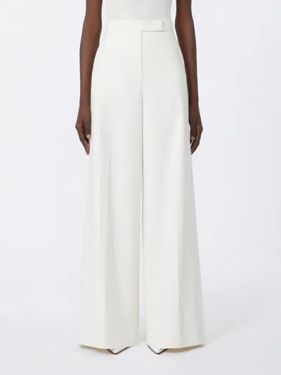 Max Mara Wide-fit Cotton Trousers In White