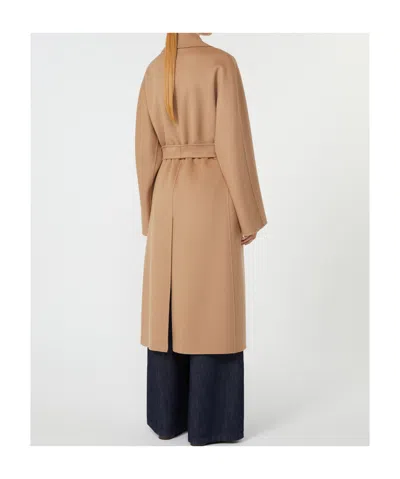 Max Mara Double-breasted Wool Coat In Brown