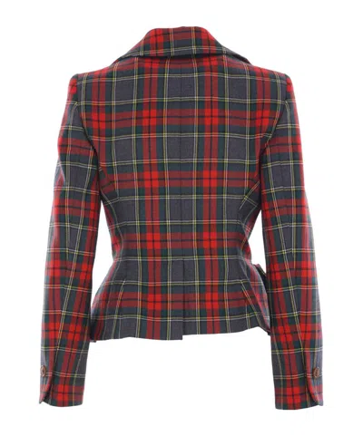 Vivienne Westwood Plaid Tailored Jacket With Notch Lapel And Button-detail Cuffs In Multi