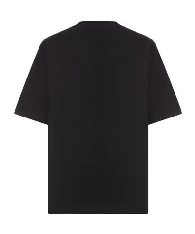 Amiri Black Crewneck T-shirt With Logo Embroidery On The Front In Cotton Man