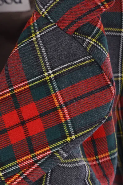 Vivienne Westwood Plaid Tailored Jacket With Notch Lapel And Button-detail Cuffs In Multi