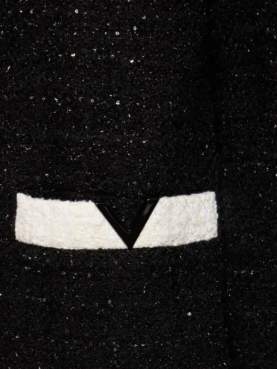 Valentino Tweed Round Collar Casual Jacket