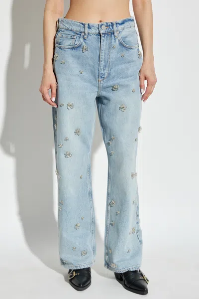 Allsaints Jeans With Belt Loops In Blue