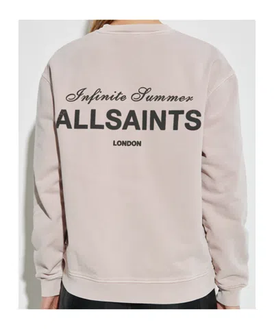 Allsaints Soleil Etta Cotton Graphic Sweatshirt In Neutral
