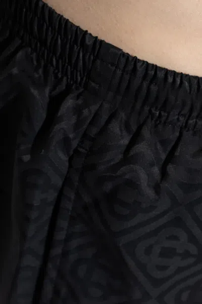 Casablanca Patterned Shorts With Elastic Waistband And Side Stripe