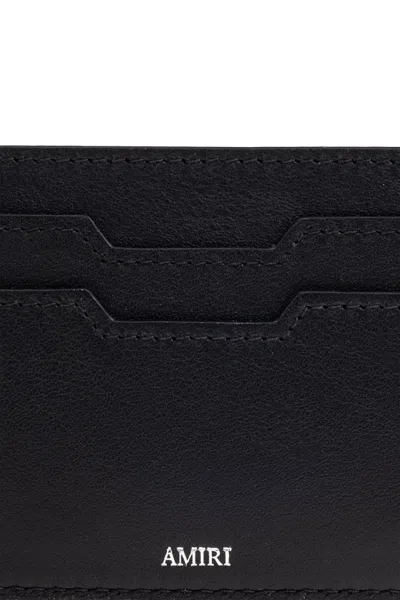 Amiri Black Card Holder With Logo Lettering On The Front And Embossed Logo On The Rear In Leather Man
