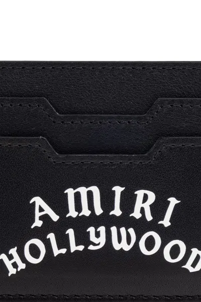 Amiri Black Card Holder With Logo Lettering On The Front And Embossed Logo On The Rear In Leather Man