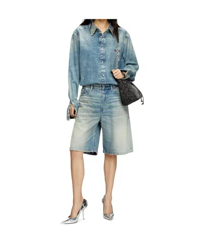 Diesel De-sire Light-wash Denim Shorts