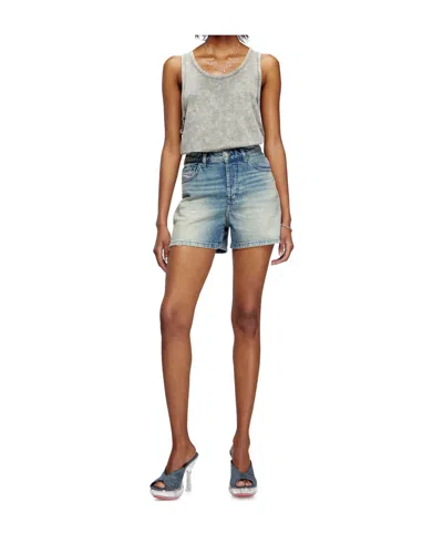 Diesel Shorts In Worn-effect Denim