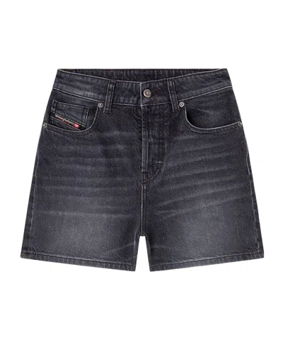 Diesel Denim Shorts With Faded Wash And Pockets