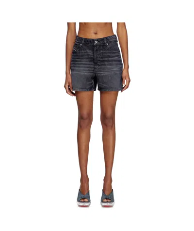 Diesel Denim Shorts With Faded Wash And Pockets