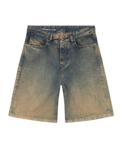 Diesel Shorts In Fluid Shaded Denim
