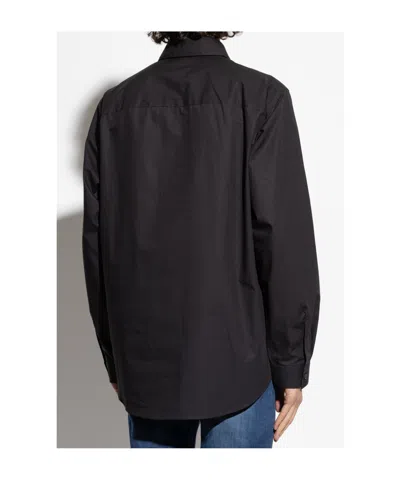 Diesel Black Shirt With D Logo On The Front