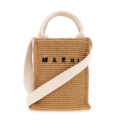 Marni Logo Embroidered Shoulder Bag
