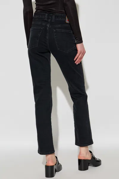 Diesel Straight Trousers With Belt Loops And Contrast Stitching In Black