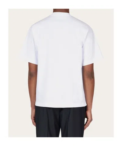 Ferragamo Signature Velvet Logo T-shirt In White