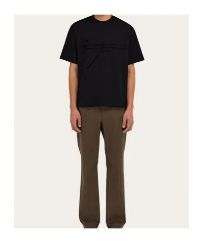 Ferragamo Crew Neck Graphic Print Short Sleeves T-shirt