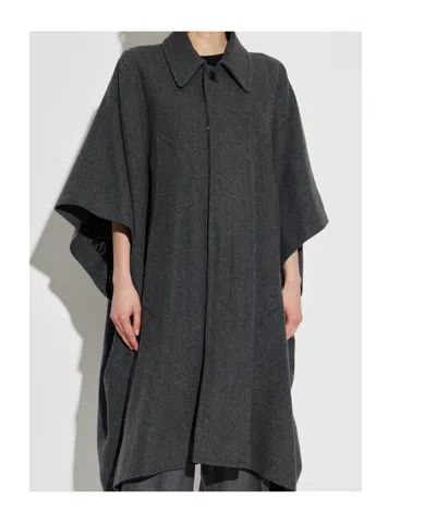Mm6 Maison Margiela Grey Coat With Wool Trim