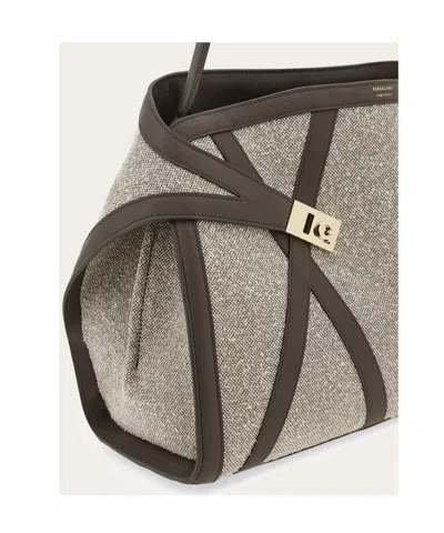 Ferragamo Hug Soft Shoulder Bag With Leather Trims