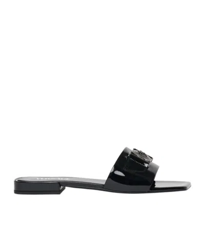 Versace Flat Bottom Metal Logo Sandals