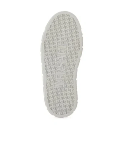 Versace Leather Sneakers Greca Embroidered Detail Gold Accents