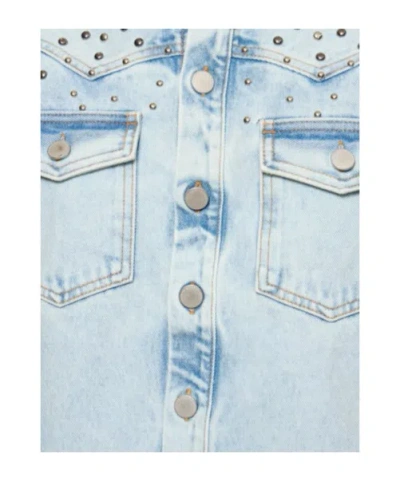 ALESSANDRA RICH DECORATED DENIM COAT WITH STUDS 