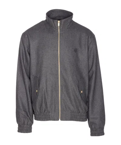 Drôle De Monsieur Grey Trackjacket With Frontal Zip Closure In Gray