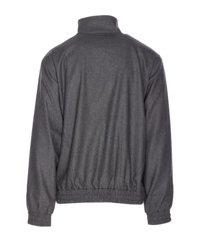 Drôle De Monsieur Grey Trackjacket With Frontal Zip Closure In Gray