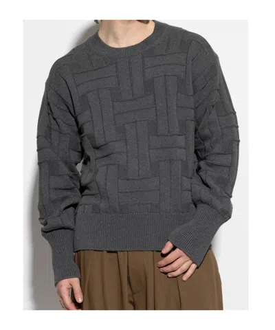 Kenzo Geometric-pattern Knitwear Sweater In Gray
