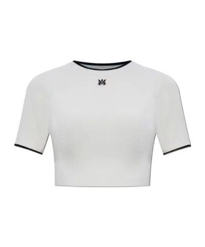 Amiri Crewneck Crop Top Contrast Trim