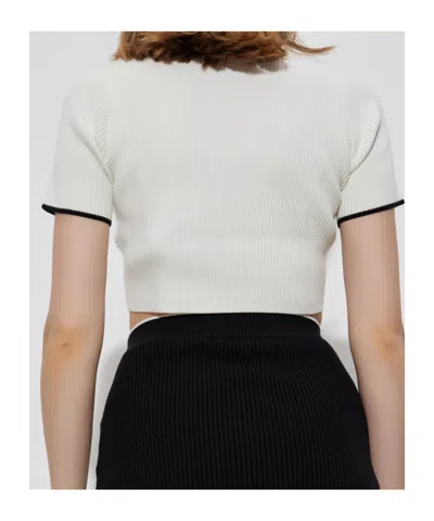 Amiri Crewneck Crop Top Contrast Trim